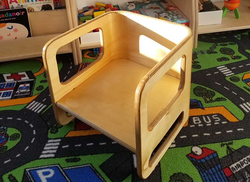 Chaise évolutive en bois inspiration Montessori - Siège bas