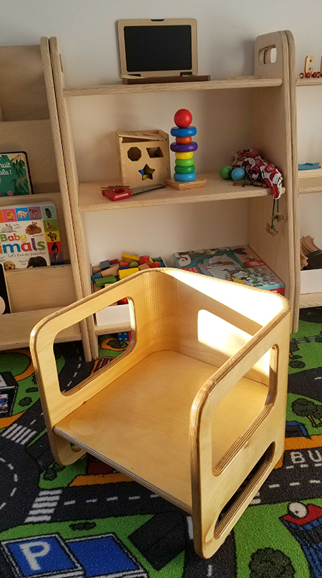Chaise en bois évolutive position basse - Fabrication artisanale inspiration Montessori