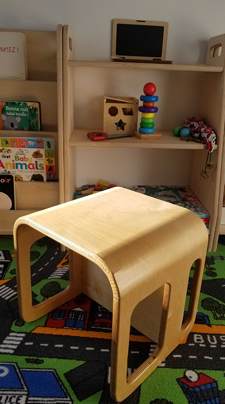 Chaise évolutive en bois inspiration Montessori - Transition table